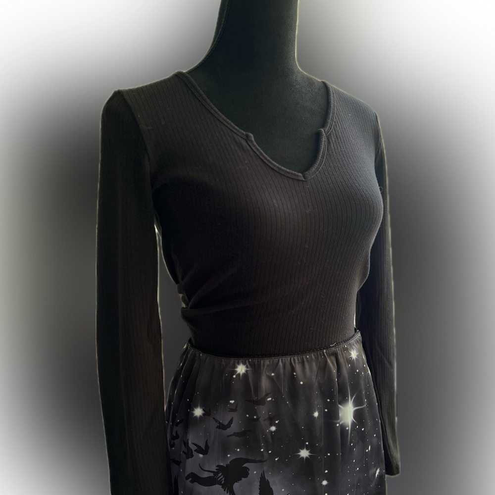 Black Long Sleeve Stretchy Top